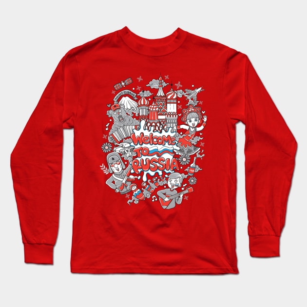 welcome to russia illustration Long Sleeve T-Shirt by ginanperdana